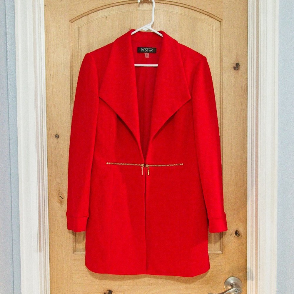 Red no close KASPER lightweight jacket, size 10